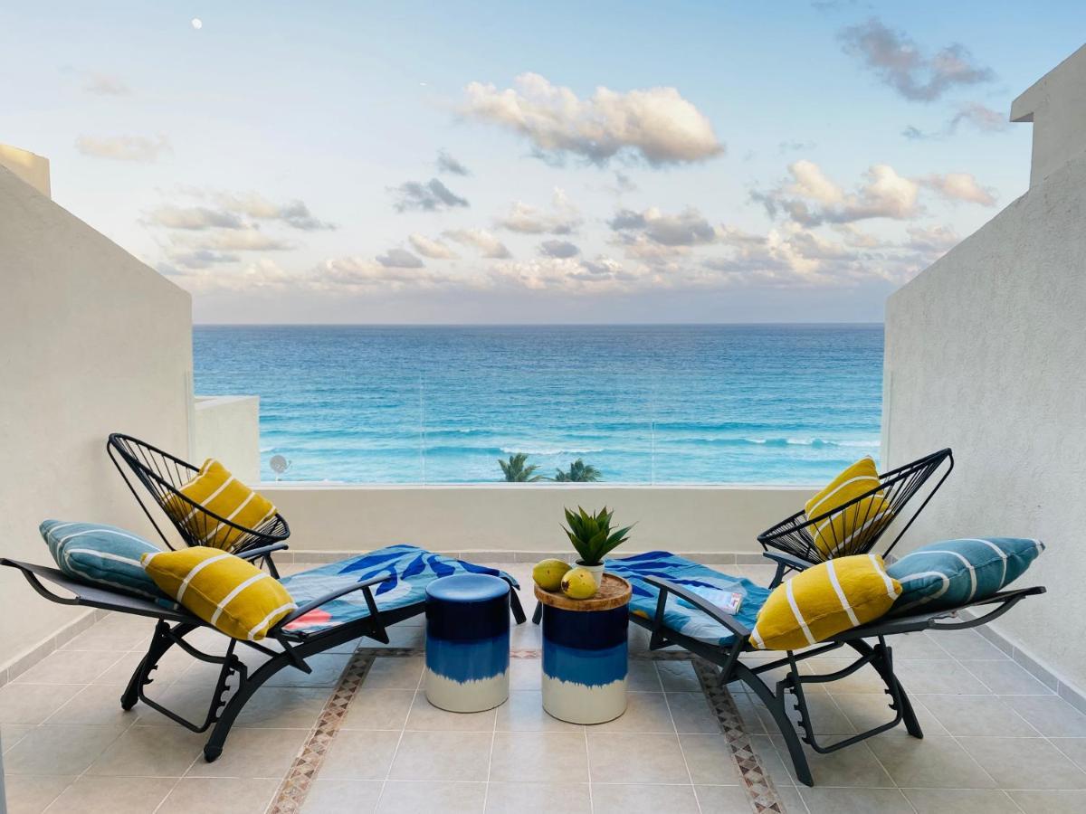 Ocean View Three Bedroom, Three Story Penthouse By The Beach Cancún Buitenkant foto